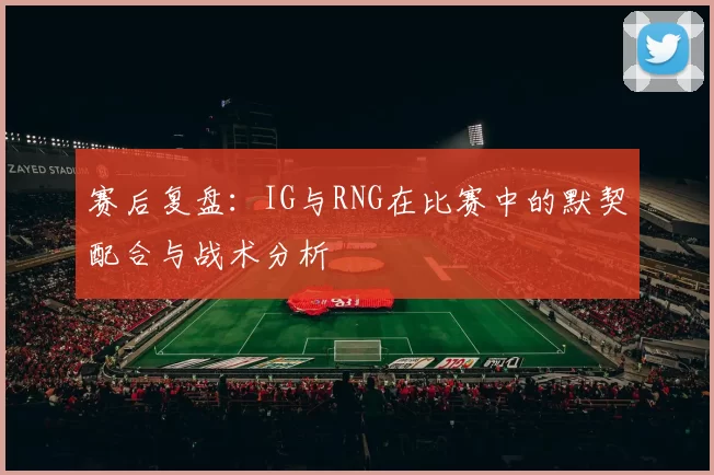 赛后复盘：IG与RNG在比赛中的默契配合与战术分析